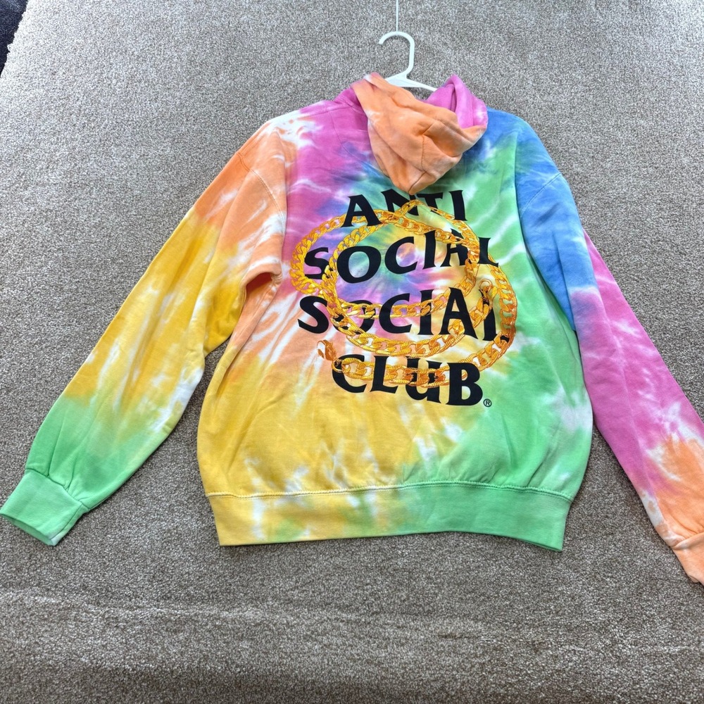 Anti Social Social Club Gold Chain Tie Dye Hoodie Mens Medium NEW Sweatshirt M